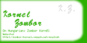 kornel zombor business card